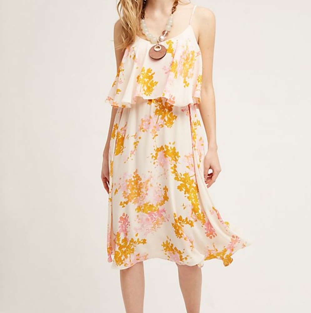 Anthropologie paper crown magnolia dress